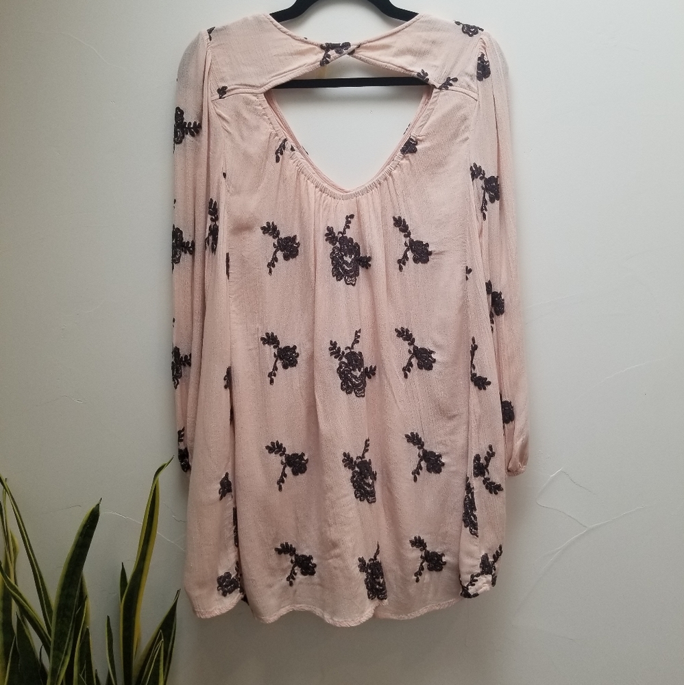 Free People Long Sleeve Floral Shift Dress - Picture 2 of 3